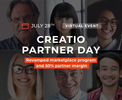 Creatio is presenting a new partner program with 50% partner margin